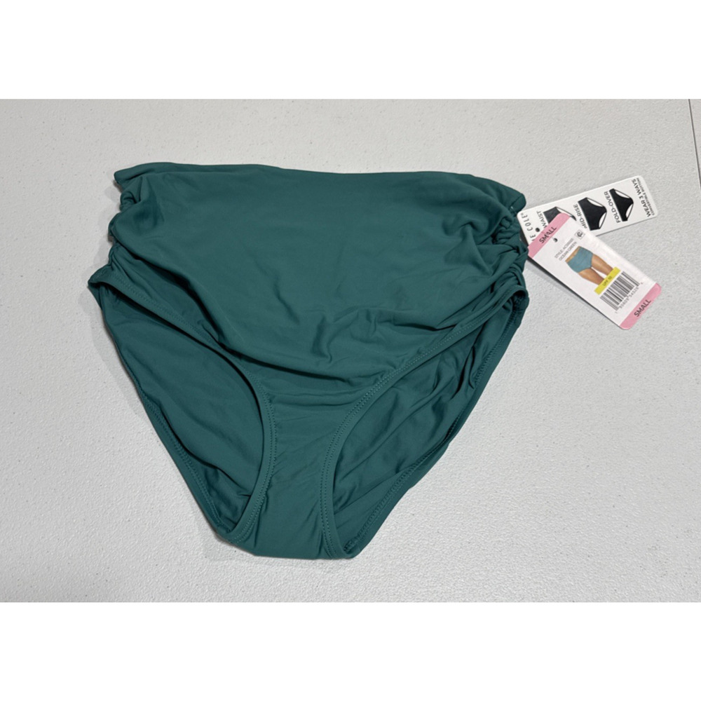 Anne Cole Women's 3-Way Convertible Swimsuit Bottom Small Ocean Green Beach Pool